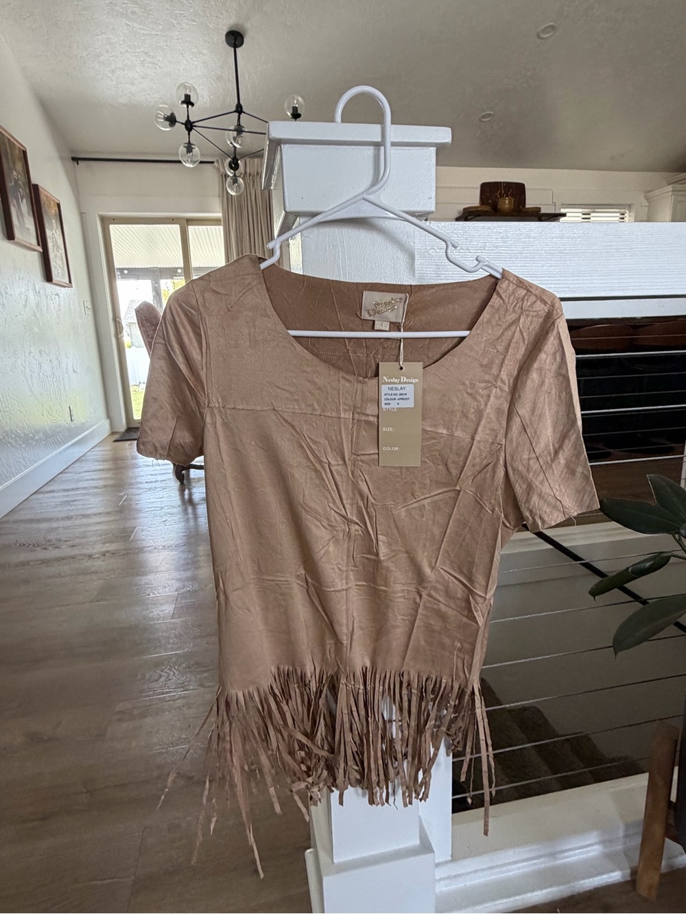 BUNDLE Taupe Fringe Top with Scoop Neck